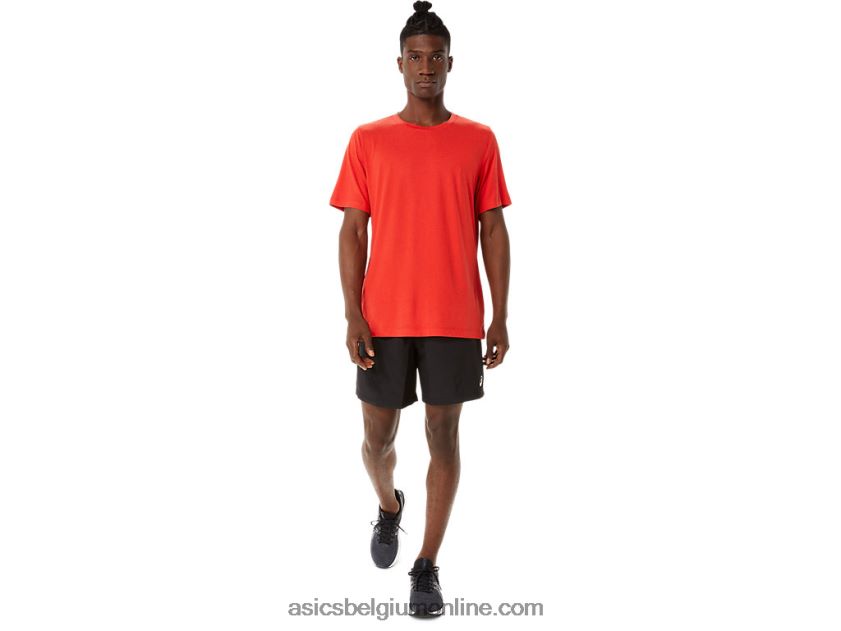 heren hthr tech top met korte mouwen V6HXR21422 vurige rode heide Asics