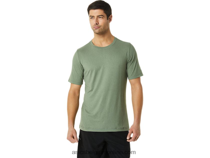 heren hthr tech top met korte mouwen V6HXR21442 korstmos groene heide Asics
