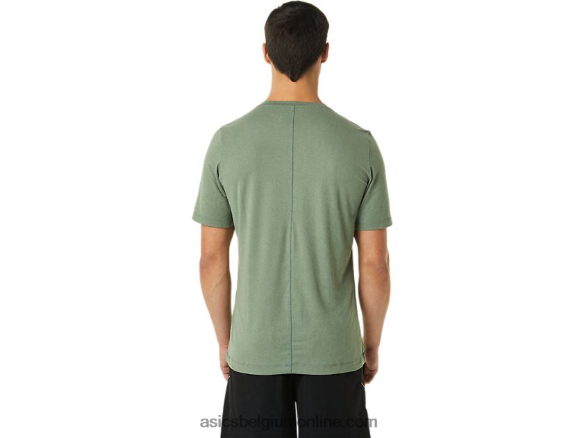 heren hthr tech top met korte mouwen V6HXR21442 korstmos groene heide Asics