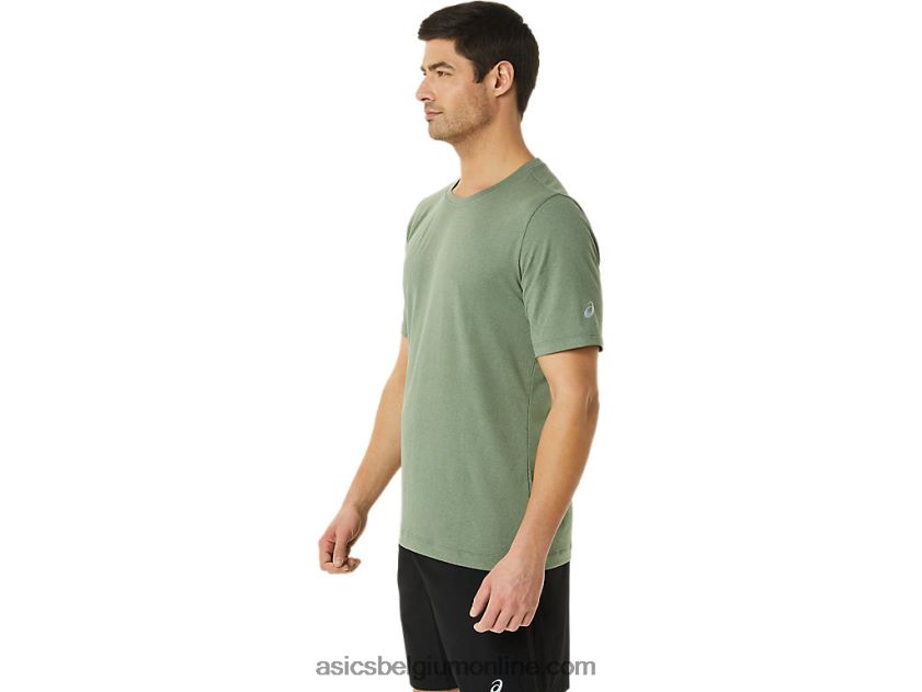 heren hthr tech top met korte mouwen V6HXR21442 korstmos groene heide Asics