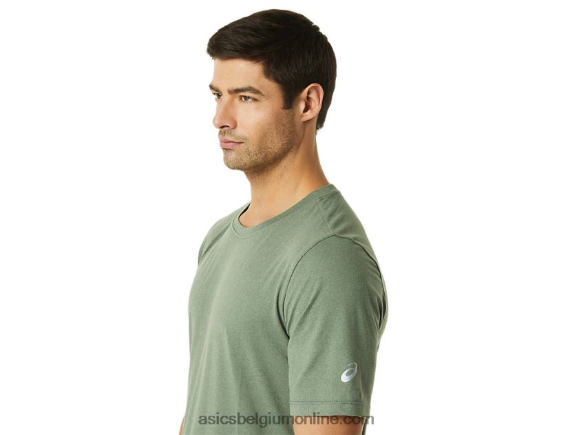 heren hthr tech top met korte mouwen V6HXR21442 korstmos groene heide Asics