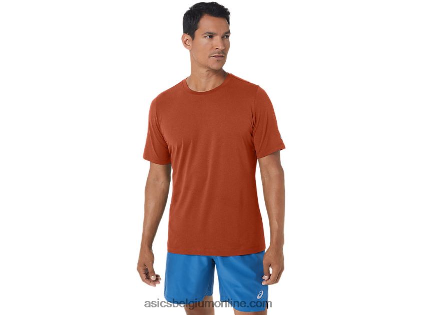 heren hthr tech top met korte mouwen V6HXR2163 spice latte heide Asics