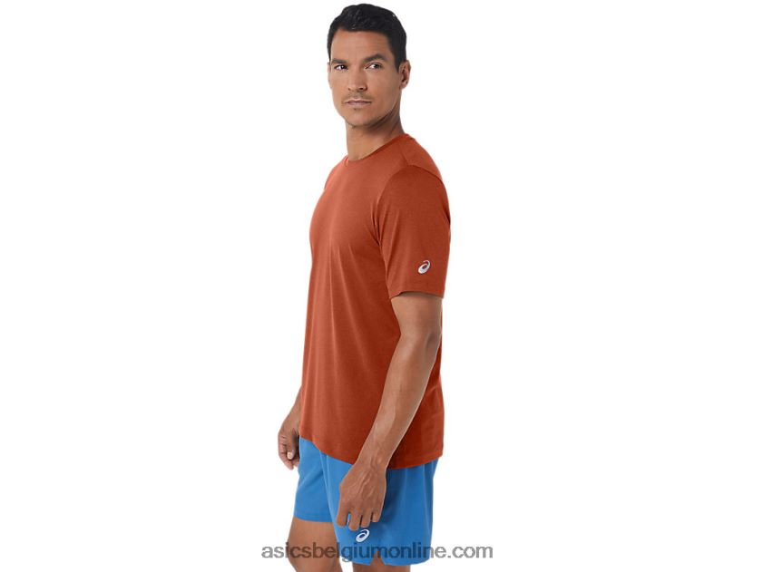 heren hthr tech top met korte mouwen V6HXR2163 spice latte heide Asics