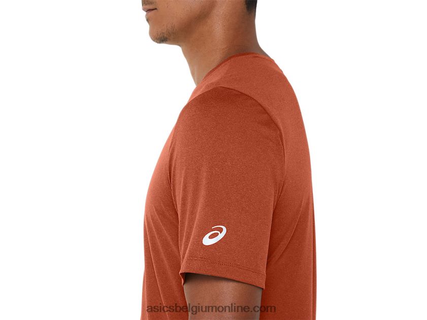 heren hthr tech top met korte mouwen V6HXR2163 spice latte heide Asics