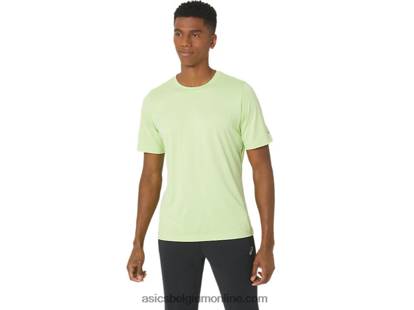 heren hthr tech top met korte mouwen V6HXR216 limoengroene heide Asics
