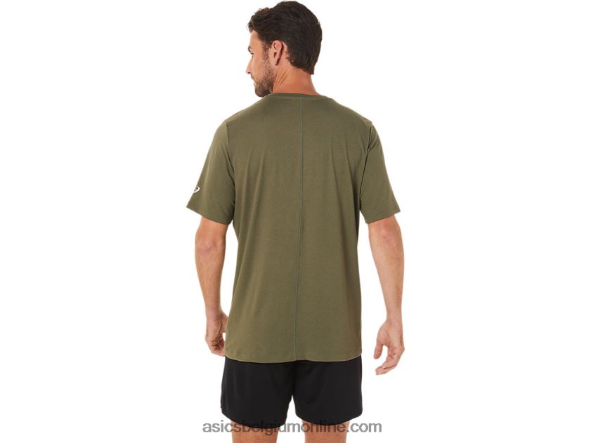 heren hthr tech top met korte mouwen V6HXR21705 olijf canvas heide Asics