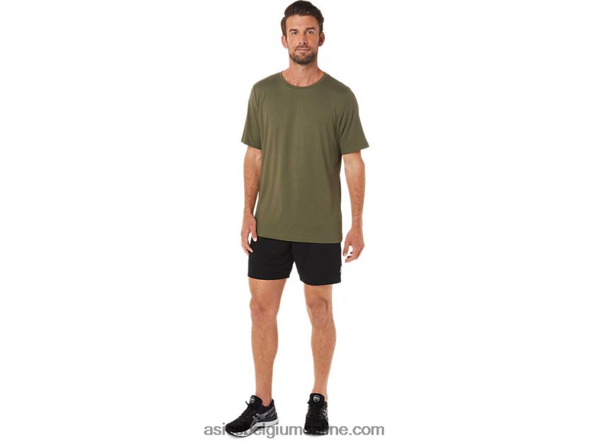 heren hthr tech top met korte mouwen V6HXR21705 olijf canvas heide Asics