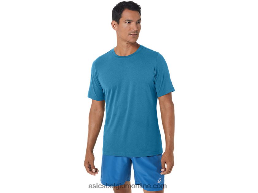 heren hthr tech top met korte mouwen V6HXR2170 eiland blauwe heide Asics