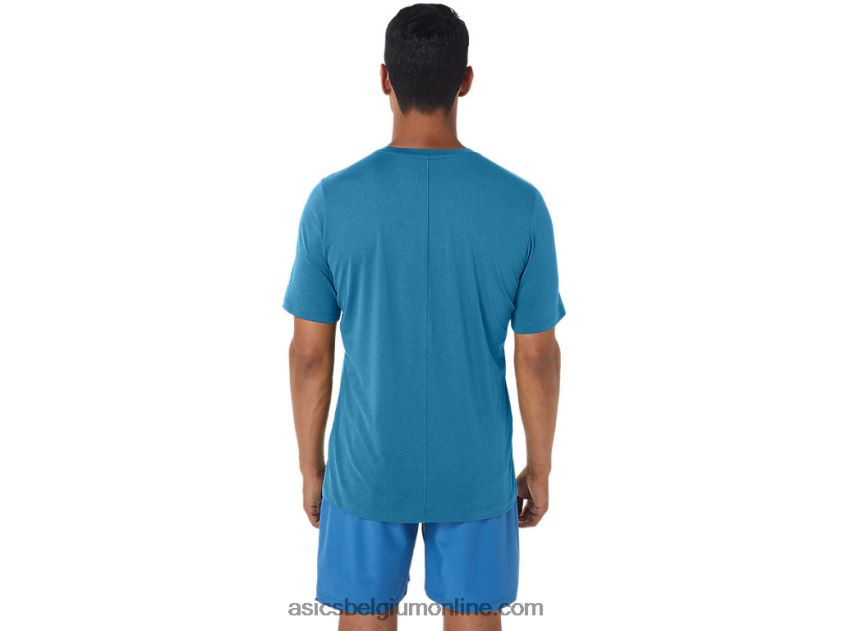 heren hthr tech top met korte mouwen V6HXR2170 eiland blauwe heide Asics