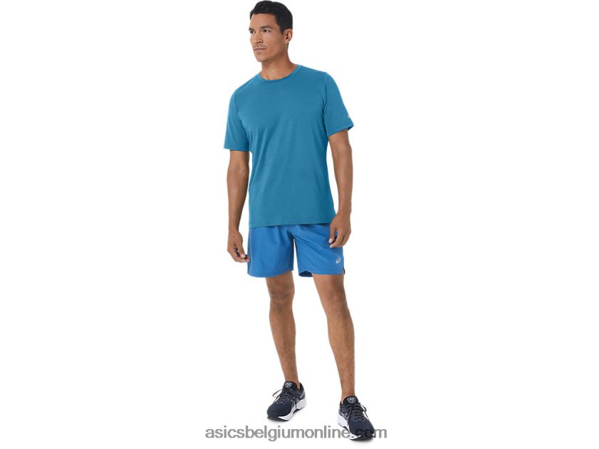 heren hthr tech top met korte mouwen V6HXR2170 eiland blauwe heide Asics