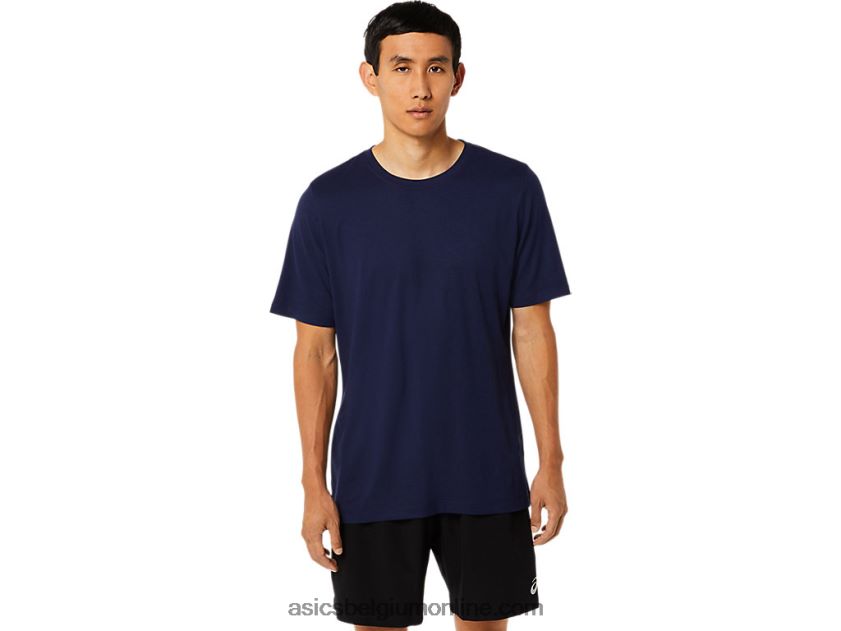 heren hthr tech top met korte mouwen V6HXR21811 peacoat heide Asics