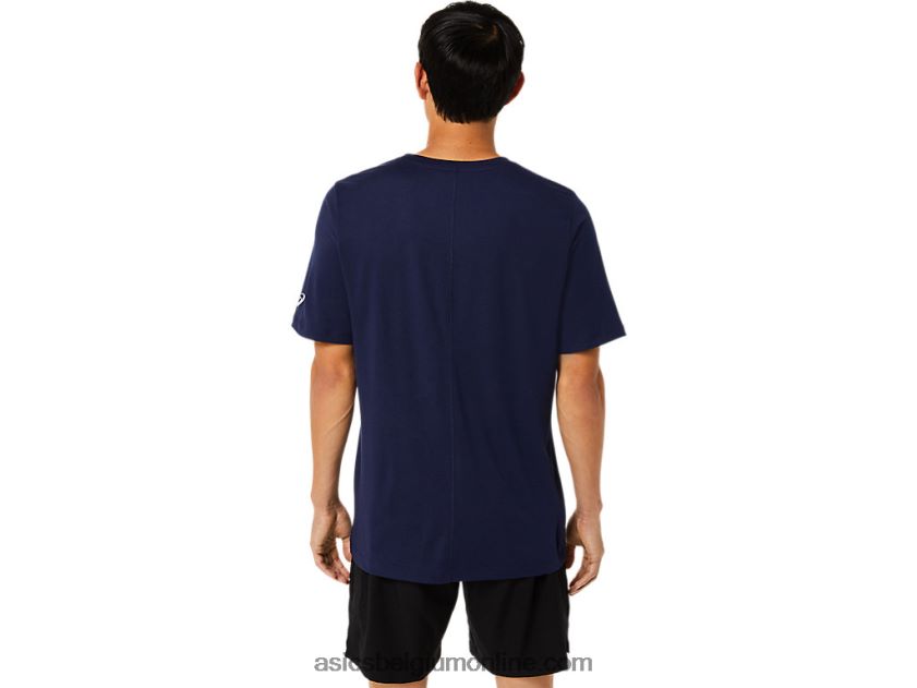 heren hthr tech top met korte mouwen V6HXR21811 peacoat heide Asics