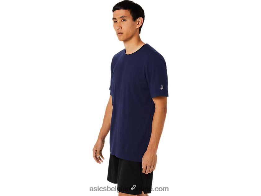 heren hthr tech top met korte mouwen V6HXR21811 peacoat heide Asics