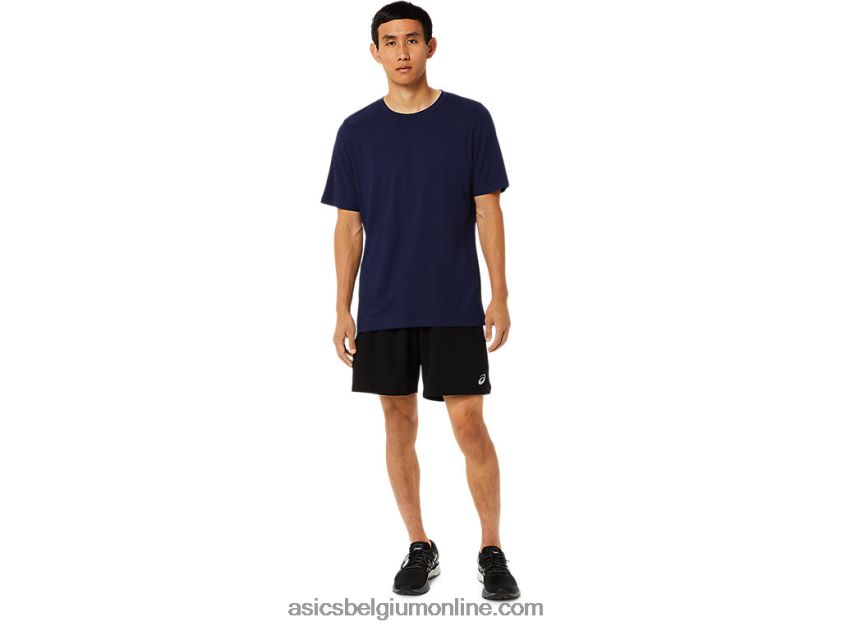 heren hthr tech top met korte mouwen V6HXR21811 peacoat heide Asics
