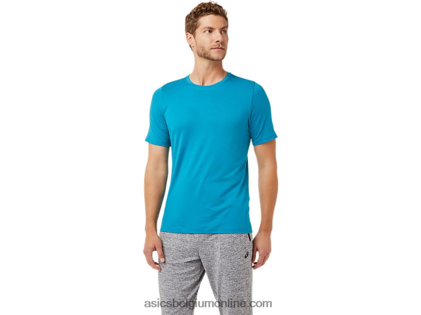 heren hthr tech top met korte mouwen V6HXR22035 groenblauw Asics