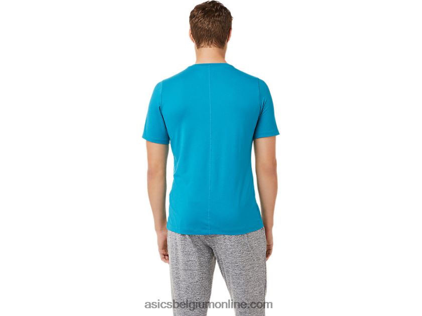 heren hthr tech top met korte mouwen V6HXR22035 groenblauw Asics