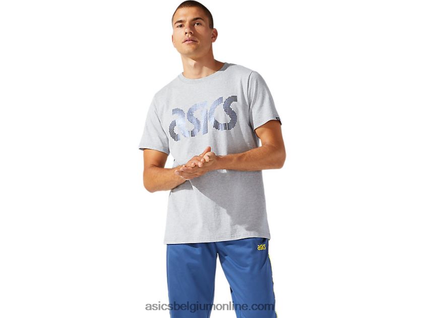 heren jersey folie bl T-shirt met korte mouwen V6HXR21897 piemontese grijze heide Asics