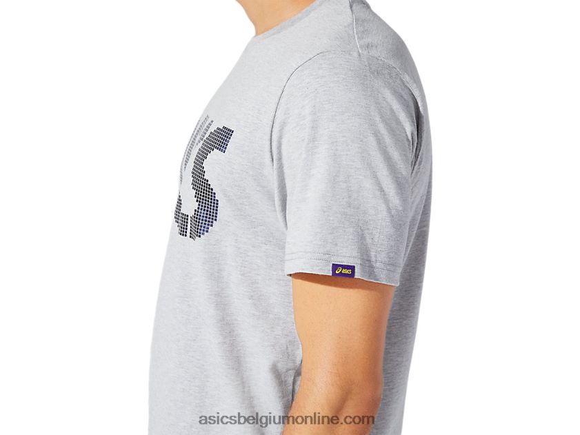 heren jersey folie bl T-shirt met korte mouwen V6HXR21897 piemontese grijze heide Asics