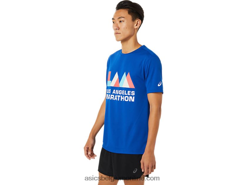 heren la marathon korte mouw V6HXR21622 blauw Asics