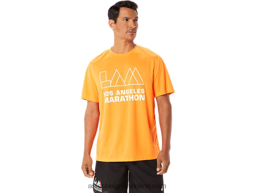 heren lam ready-set ii korte mouw V6HXR21342 schokkend oranje Asics