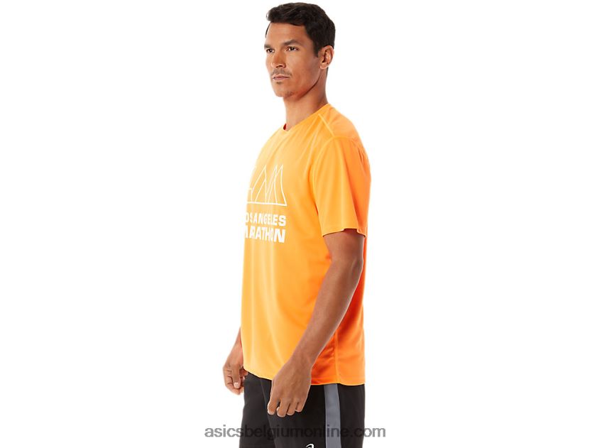 heren lam ready-set ii korte mouw V6HXR21342 schokkend oranje Asics