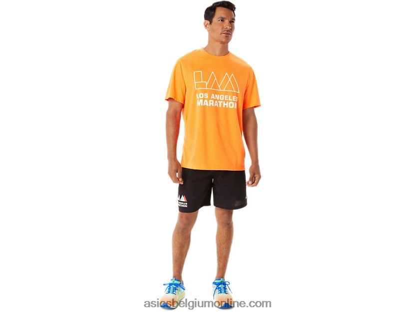 heren lam ready-set ii korte mouw V6HXR21342 schokkend oranje Asics