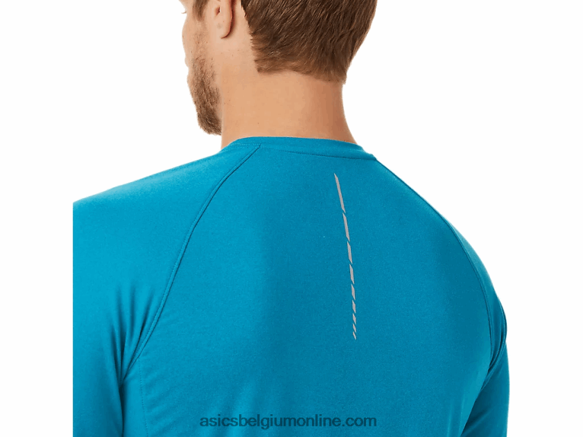 heren perf henley met lange mouwen V6HXR22026 teal blauwe heide Asics