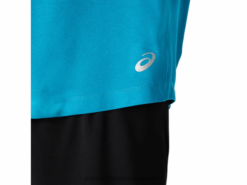 heren perf henley met lange mouwen V6HXR22026 teal blauwe heide Asics