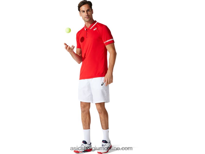 heren poloshirt V6HXR21775 klassiek rood Asics