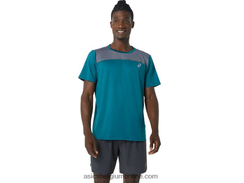 heren pr lyte korte mouw V6HXR21019 fluweel grenen/metropool Asics
