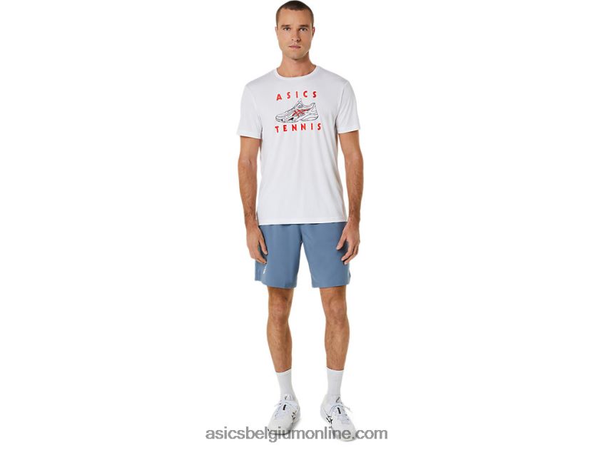 heren pumps met grafisch T-shirt V6HXR2534 briljant wit Asics