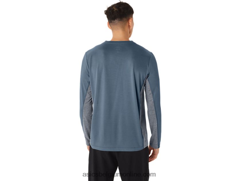 heren train sana lange mouw V6HXR2200 staalblauw/peacoat Asics