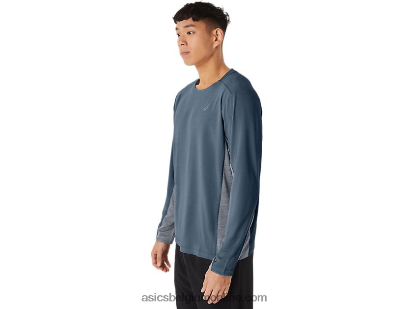heren train sana lange mouw V6HXR2200 staalblauw/peacoat Asics
