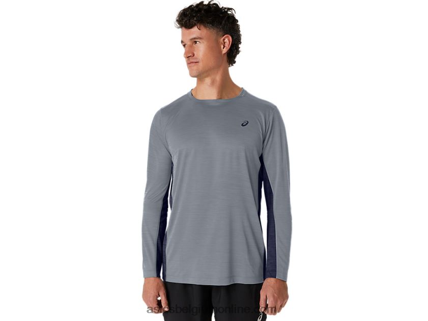 heren train sana lange mouw V6HXR2211 bladsteen/peacoat Asics