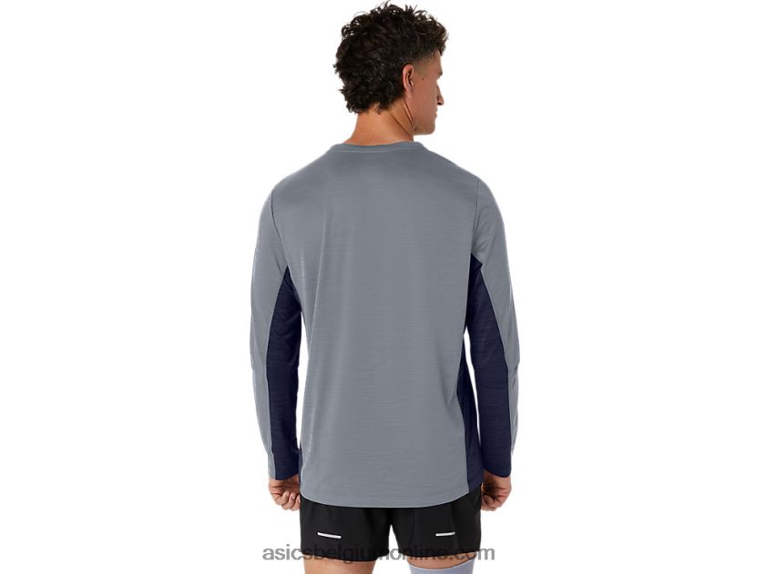 heren train sana lange mouw V6HXR2211 bladsteen/peacoat Asics