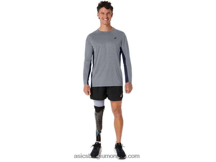 heren train sana lange mouw V6HXR2211 bladsteen/peacoat Asics