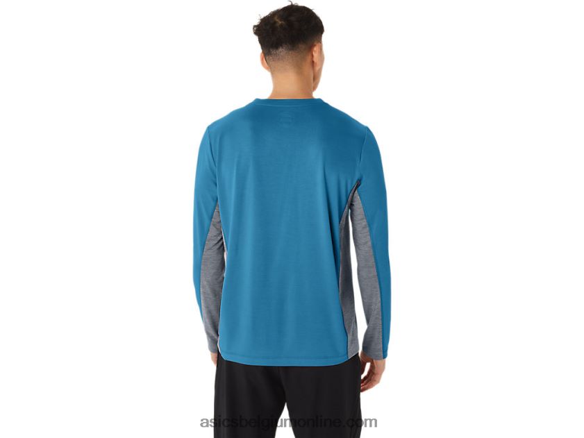 heren train sana lange mouw V6HXR2222 eiland blauw/sheet rock Asics