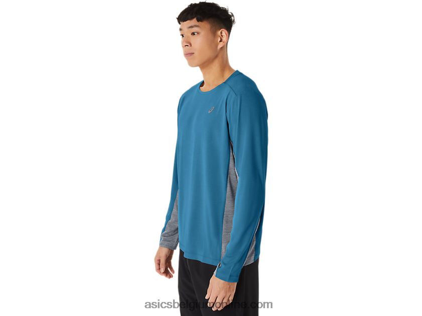 heren train sana lange mouw V6HXR2222 eiland blauw/sheet rock Asics