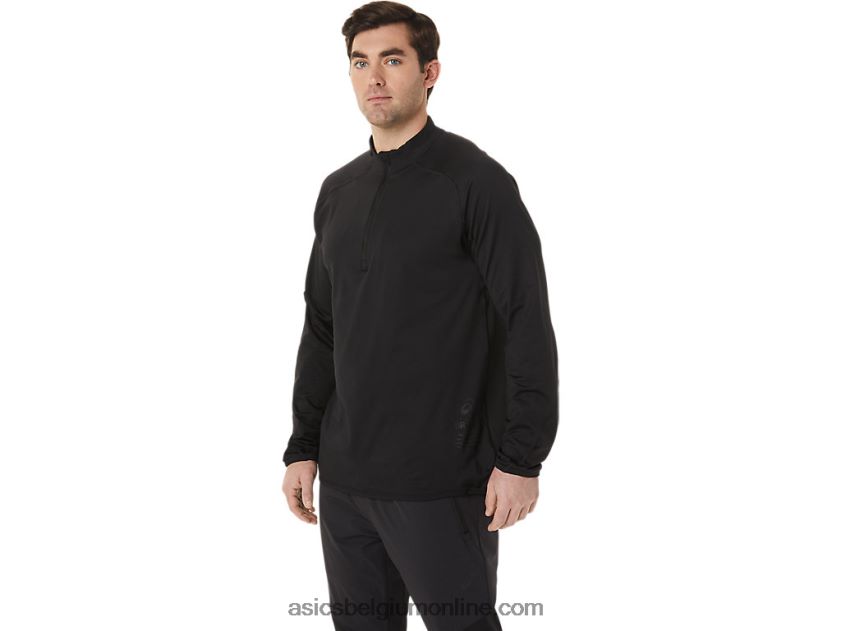 herentop van actibreeze jacquard met 1/2 rits V6HXR2760 prestatie zwart Asics