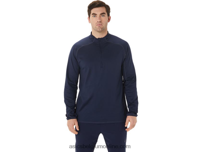 herentop van actibreeze jacquard met 1/2 rits V6HXR2761 middernacht Asics