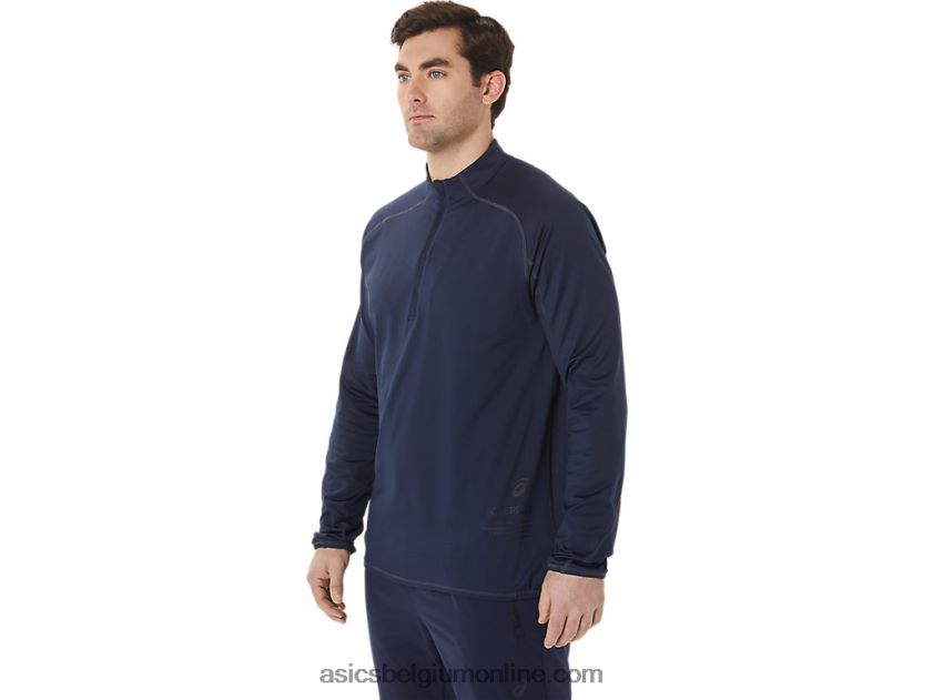 herentop van actibreeze jacquard met 1/2 rits V6HXR2761 middernacht Asics