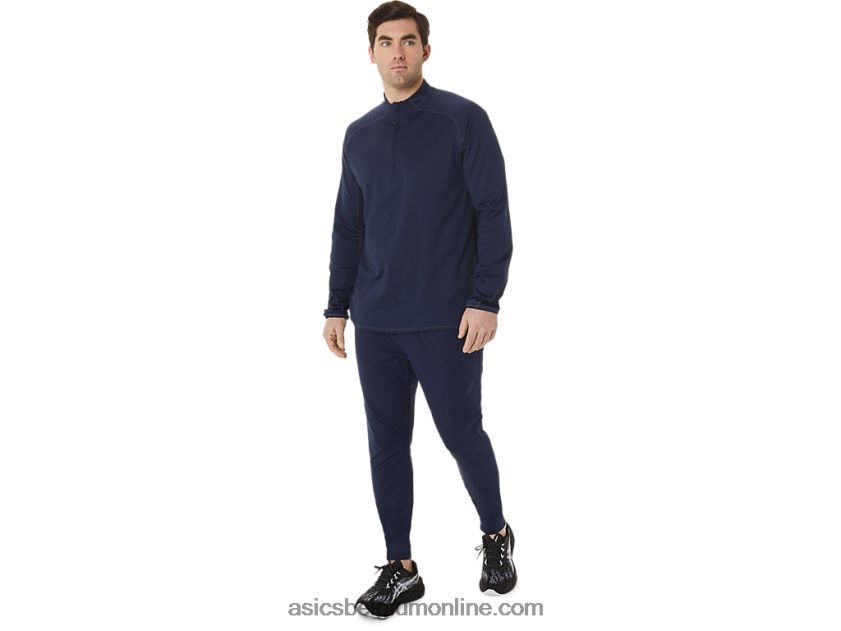 herentop van actibreeze jacquard met 1/2 rits V6HXR2761 middernacht Asics