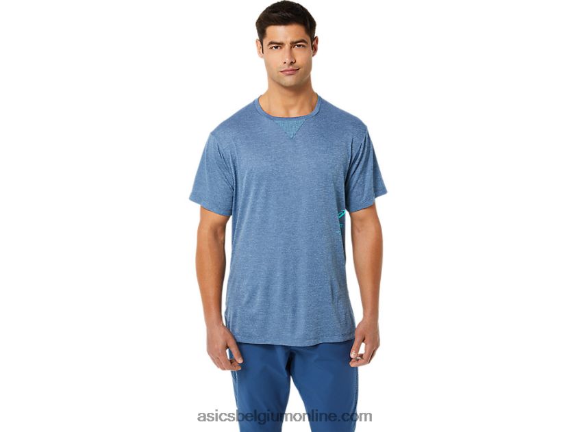 herentop van actibreeze jacquard met korte mouwen V6HXR21514 grote haaienheide Asics