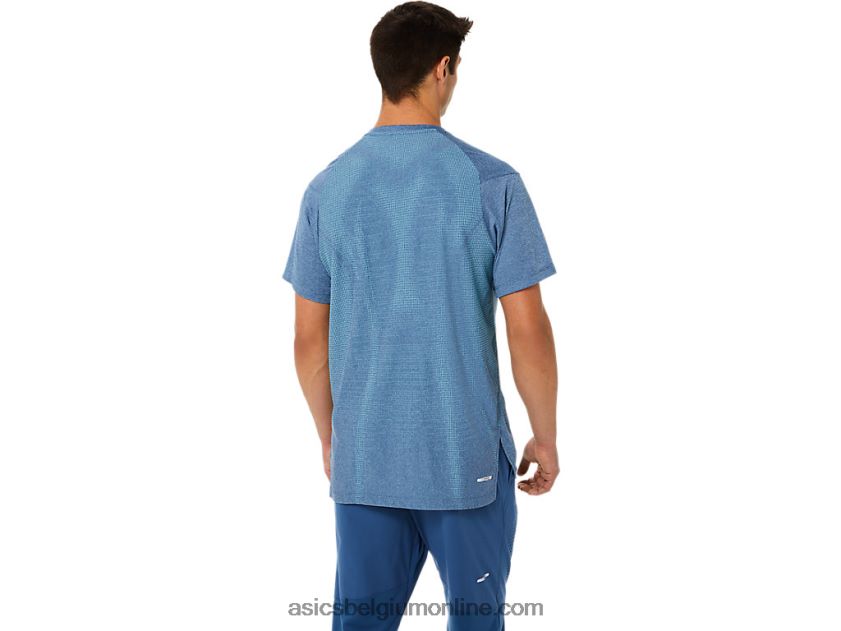 herentop van actibreeze jacquard met korte mouwen V6HXR21514 grote haaienheide Asics