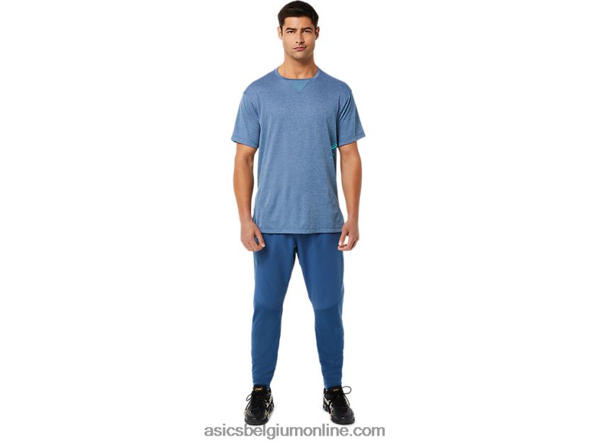 herentop van actibreeze jacquard met korte mouwen V6HXR21514 grote haaienheide Asics