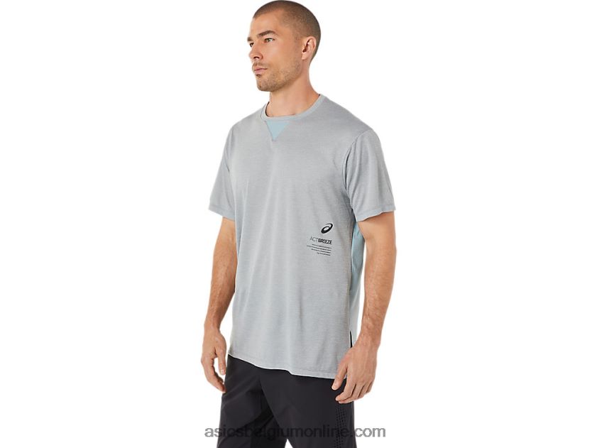 herentop van actibreeze jacquard met korte mouwen V6HXR21515 bladrotsheide Asics