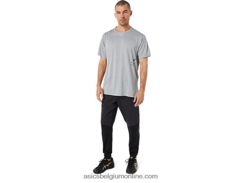 herentop van actibreeze jacquard met korte mouwen V6HXR21515 bladrotsheide Asics
