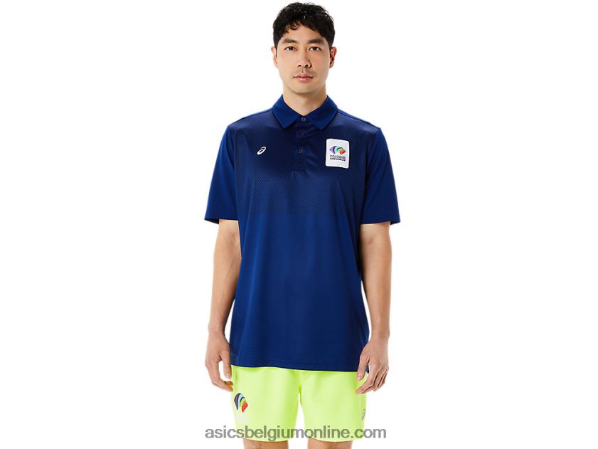 hex gradiëntpolo voor heren V6HXR21216 donkerblauw (pantone 281 c) Asics