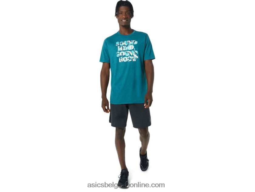 hibiscus slogan T-shirt V6HXR2798 fluwelen dennenheide Asics