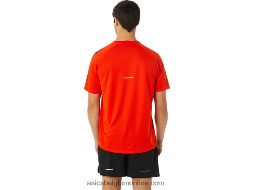 iconisch herentopje met korte mouwen V6HXR21048 cherrytomaat/performance zwart Asics